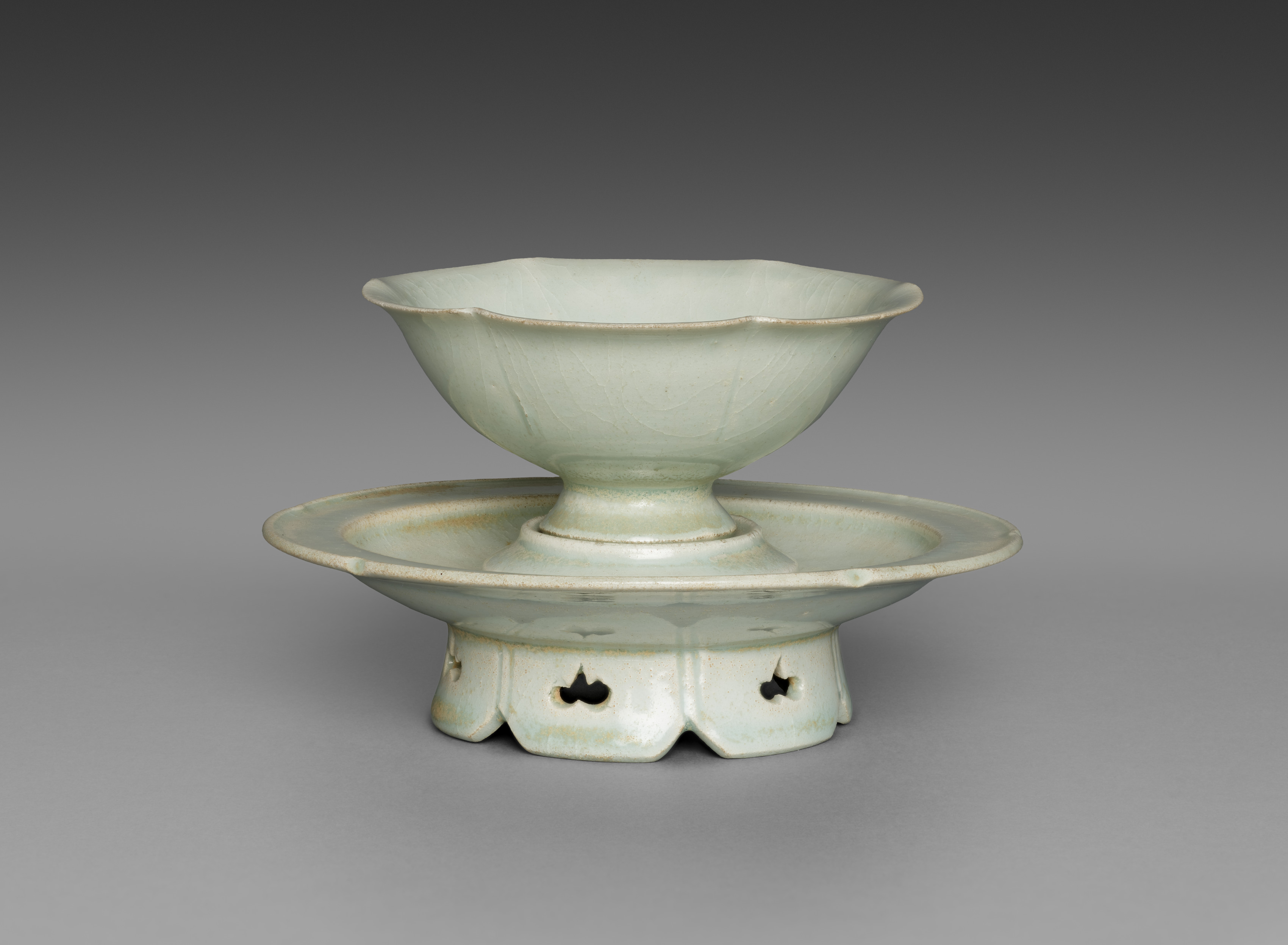 Tasse et coupelle en porcelaine qingbai, glaçure bleu-blanc translucide, Jingdezhen Song du Sud